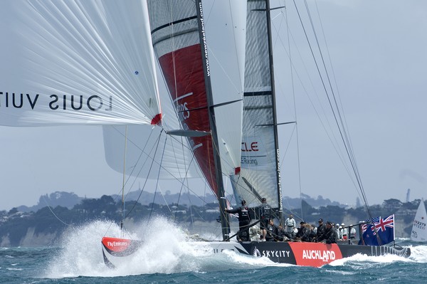 Emirates Team New Zealand complete the 10-team strong competitor line-up on Auckland�s Waitemata Harbour